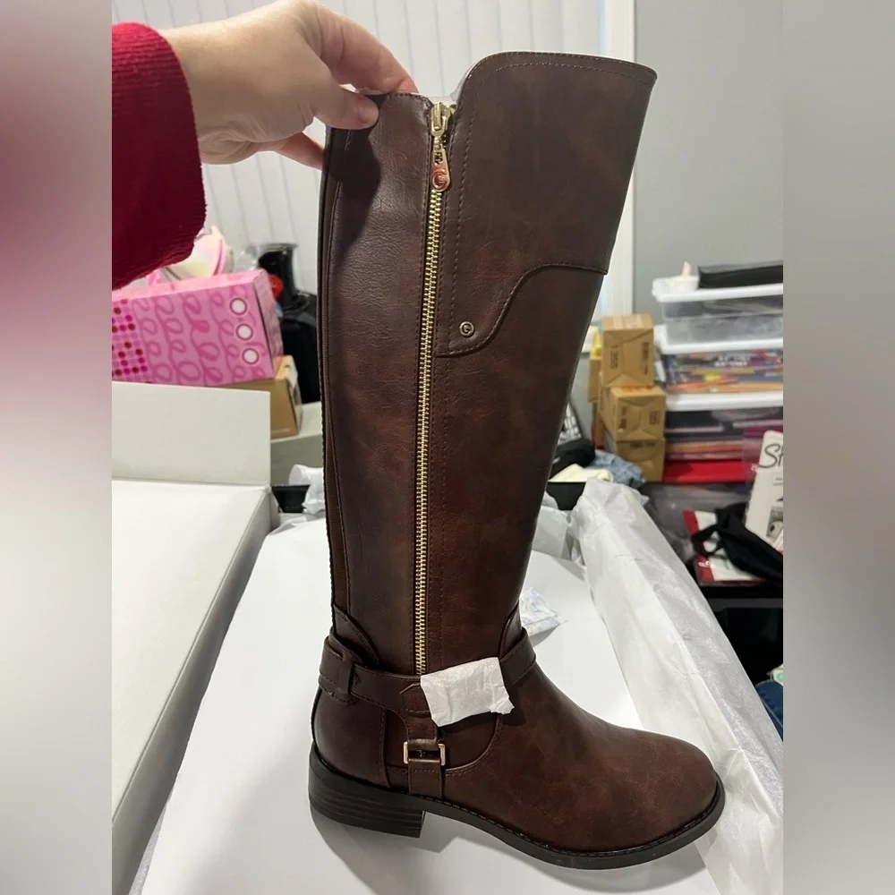 G by Guess Harson 8.5‎ 8 1/2 dark brown tall zip boots NEW NIB  women’s - Picture 4 of 6